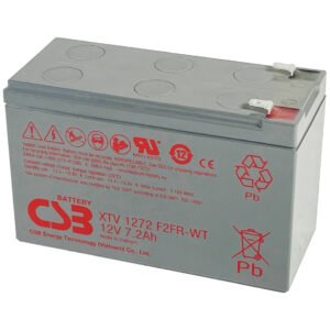 CSB XTV1272F2-WT 12V 7.2Ah Sealed Lead Acid Battery with F2 Terminal