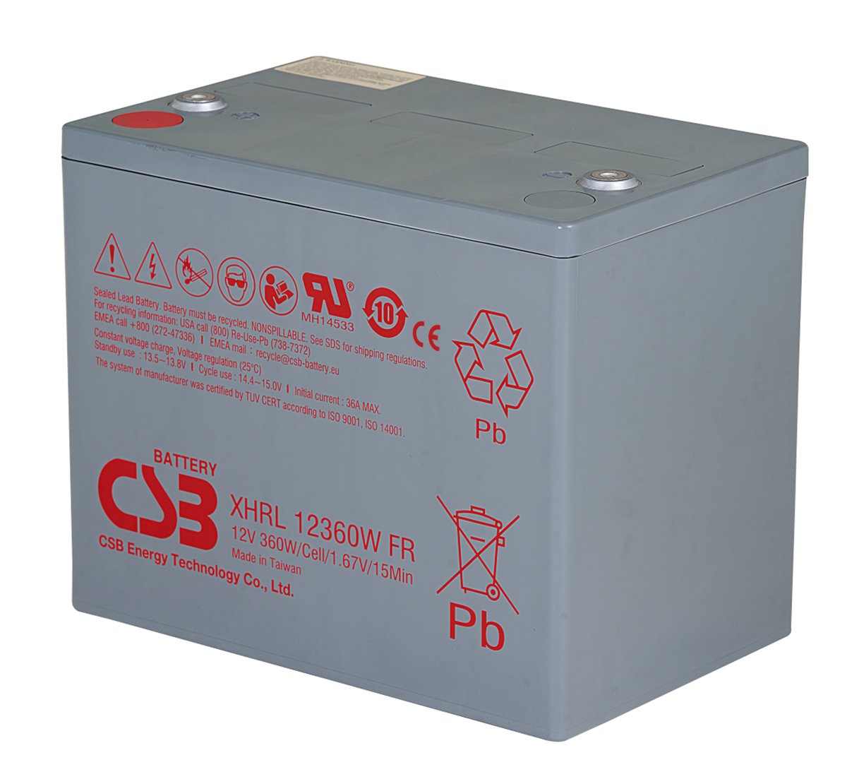 CSB XHRL12360WFR 12V 90Ah Sealed Lead Acid Battery with I2/M6 Terminal 1 CSB XHRL12360WFR 12V 90Ah Sealed Lead Acid Battery with I2/M6 Terminal