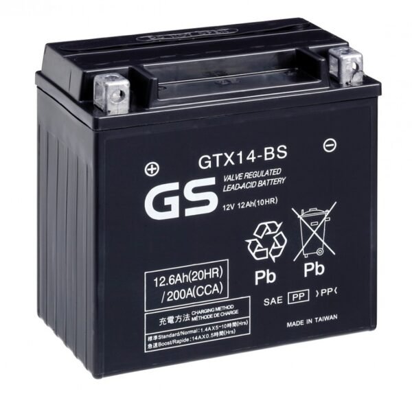 GS YUASA YTX14-BS (GTX14-BS) AGM Maintenance Free Powersport Battery