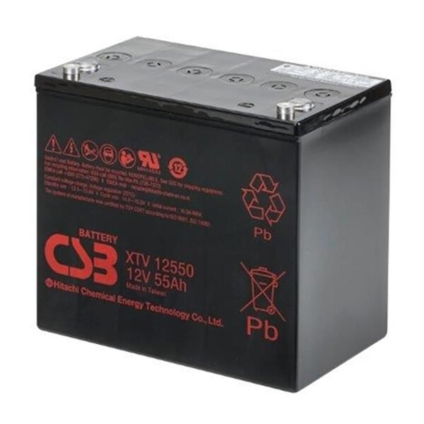 CSB XTV12550 12V 55Ah Sealed Lead Acid Battery with I2/M6 Terminal