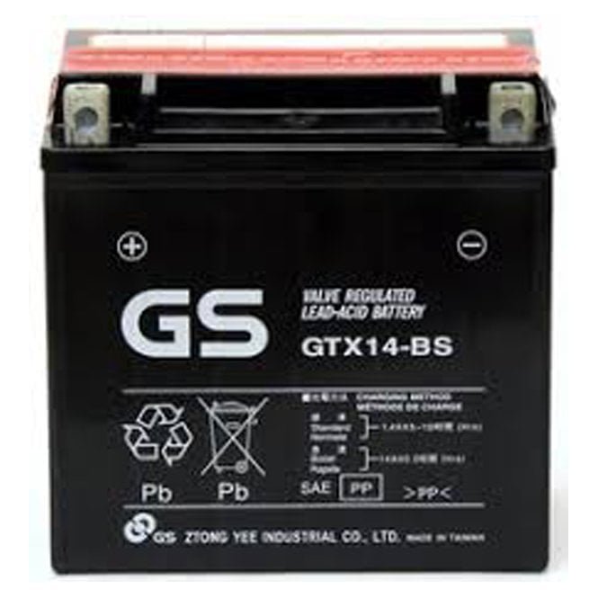GS YUASA GTX14-BS (GSTM3RH4S) YTX14-BS Maintenance Free AGM Battery