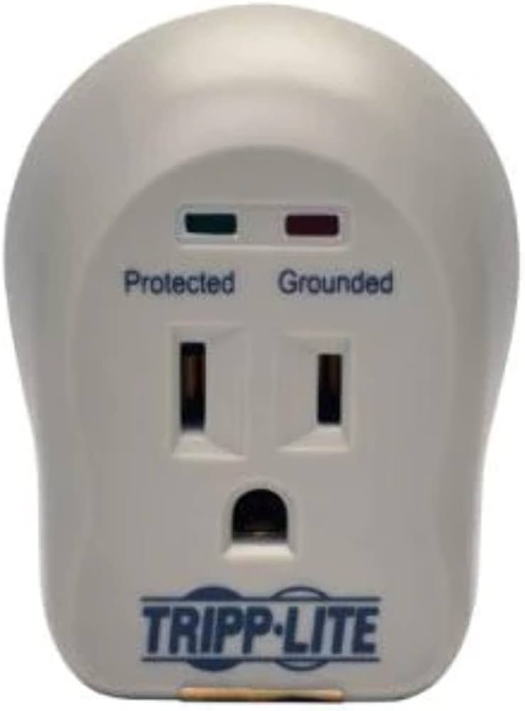 SpikeCube Series 1-Outlet Personal Surge Protector, Direct Plug-In, 600  Joules, 2 Diagnostic LEDs