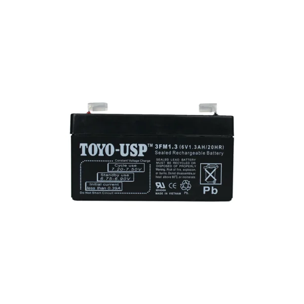 Toyo / Energy Plus 6V 1.3Ah (3FM1.3) SLA Battery With F1 Standard Terminal