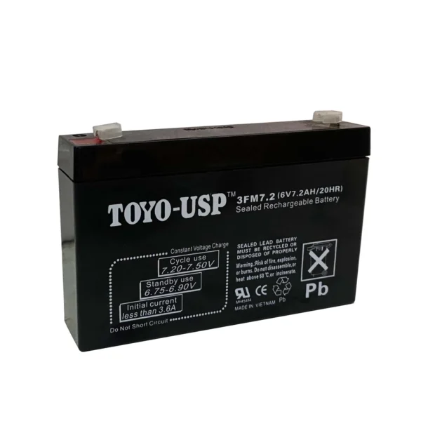 Toyo / Energy Plus 6V 7.2Ah (3FM7.2) SLA Battery With F1 Standard Terminal