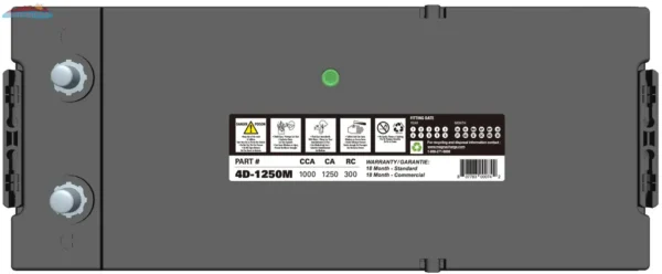 Magnacharge 4D-1250M Group 4D Commercial Truck, Bus and Equipment Battery, 1000CCA, 1250CA, 300RC - Image 2