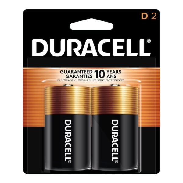 Duracell Coopertop D Cell MN1300-2 Alkaline Battery - 2pack