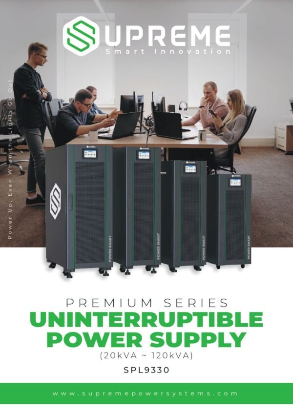 SUPREME Power Smart UPS SPM93360 - 60KVA/60kW, Online Double Conversion Topology, 3 Phase in - 3 Phase Out, without batteries - 208V