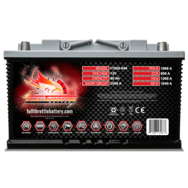 Full Throttle FT850-94R Group 94R AGM - (H7/LN4) 12V High Performance AGM Battery | 850CCA