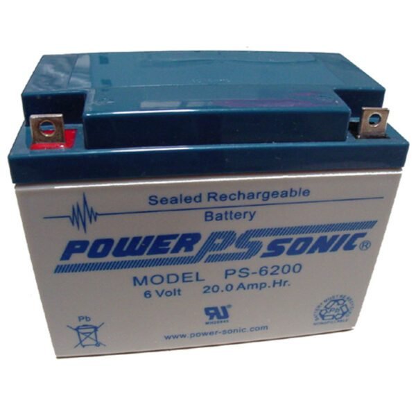 Power-Sonic PS-6200, 6V 20Ah Sealed Lead Acid Battery (NB Terminal)