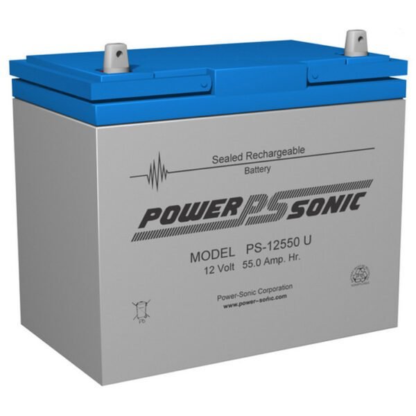 Power-Sonic PS-12550, 12V 55Ah Sealed Lead Acid Battery (U Terminal)