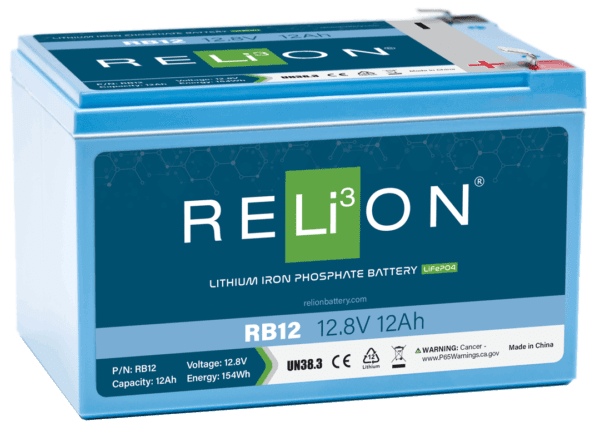 RELION RB12 LITH12-10 12V 12Ah LiFePO4 Deep Cycle Lithium Battery