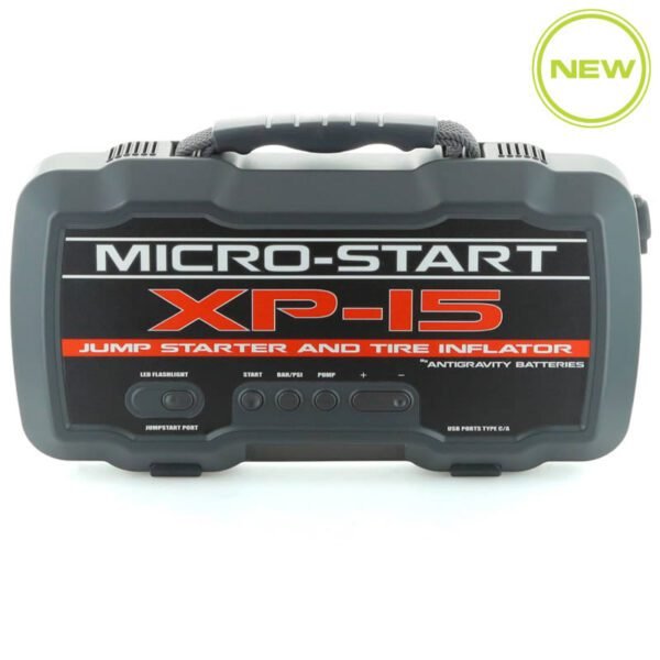 XP-15 MICRO-START
Jump-Starter, Tire Inflator, Portable Power Supply (PPS) 2000A peak. 55.5Wh
USB-C (PD60W), USB-A (QC3.0) ports