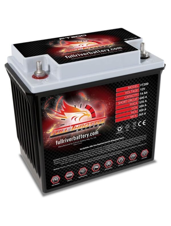 Full Throttle FT200 BTX20L-BS High Performance AGM Battery, 12V 14Ah 200CCA