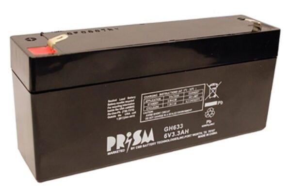 CSB PRISM GH633 6V 3.3Ah Sealed Lead Acid Battery with F1 Terminal