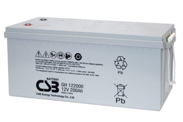 CSB PRISM GH122000 12V 206Ah Sealed Lead Acid Battery with 13/M8 Terminal