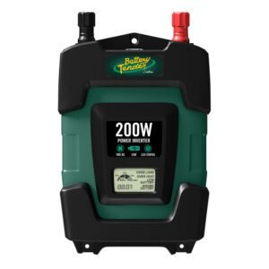 Battery Tender® 200 Watt, 12V, DC to AC Power Inverter 2 USB Ports. LCD Screen
