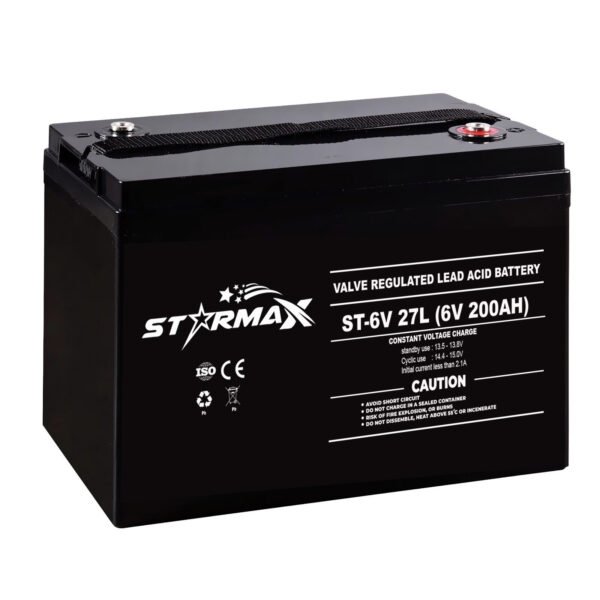 Starmax ST6-200 6V 200Ah Sealed Lead Acid Battery- T11(M8) Terminal