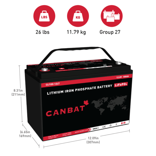 12V 100Ah Cold Weather Lithium Battery (LiFePO4) - Image 2