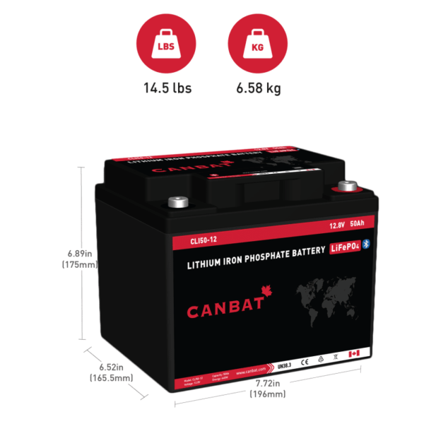 12V 50Ah Lithium Battery (LiFePO4) - Image 2