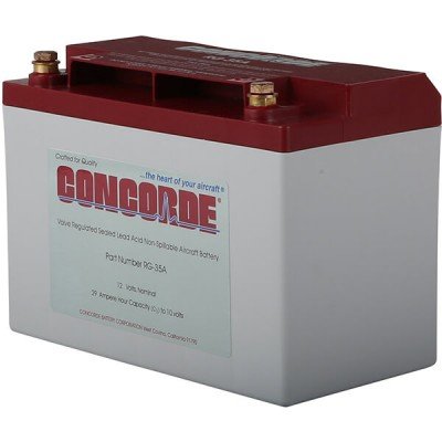 Concorde RG-35A Sealed Lead Acid Aircraft Battery 1 Concorde RG-35A Sealed Lead Acid Aircraft Battery