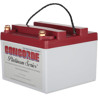 Concorde RG24-16 Platinum Series Sealed Lead Acid Aircraft Battery 1 Concorde RG24-16 Platinum Series Sealed Lead Acid Aircraft Battery