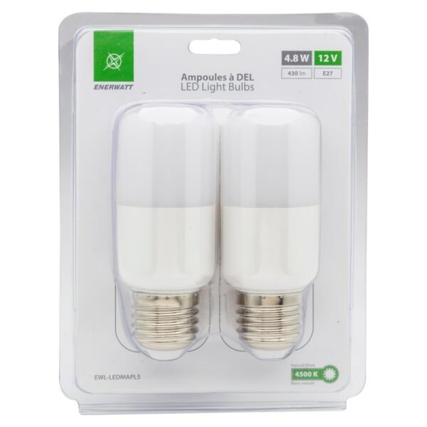 EWL-LEDMAPL5   Frosted LED Bulb 12V 5W E27 Neutral White (Pkg of 2) - Image 2