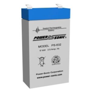 Power-Sonic PS-632 6V 3.5Ah VRLA SLA AGM Rechargeable Battery