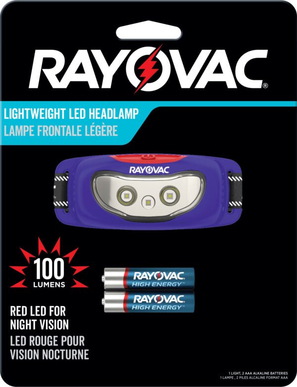 Rayovac Lightweight LED Headlamp, 100 Lumen, Includes Batteries