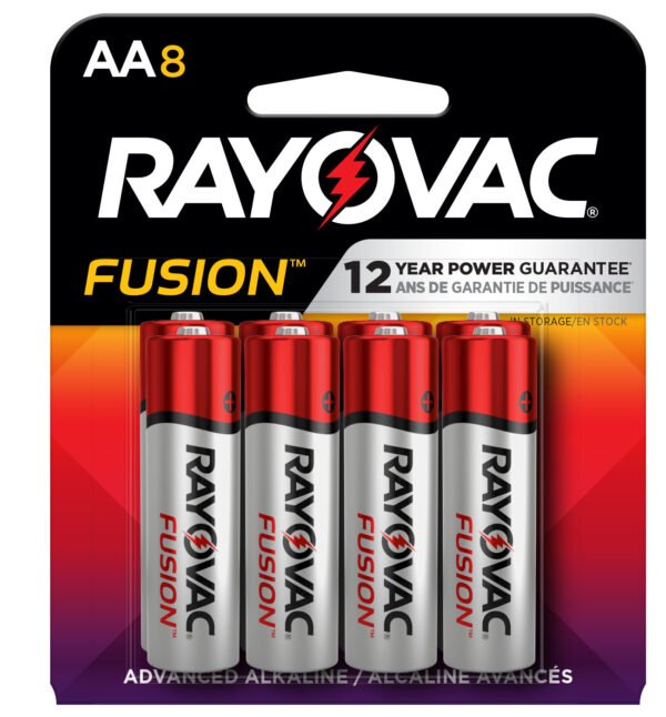 Rayovac Fusion AA Batteries (8 Pack), Double A Alkaline Batteries