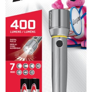 Energizer EPMZH21E Vision HD Performance Metal LED Flashlight, 400 Lumens, Batteries Included