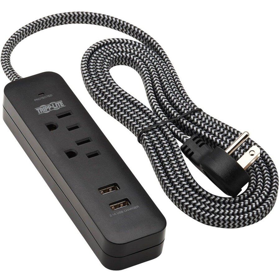 Tripp Lite by Eaton Protect It! TLP206USB 2-Outlet Surge Suppressor/Protector 2 Tripp Lite by Eaton Protect It! TLP206USB 2-Outlet Surge Suppressor/Protector - Image 2
