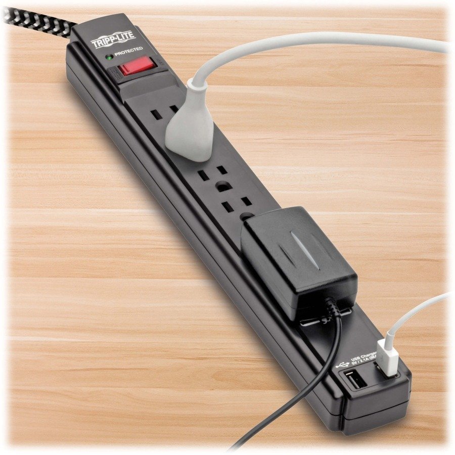 Tripp Lite by Eaton Safe-IT TLP610BUAM 6-Outlet Surge Suppressor/Protector 4 Tripp Lite by Eaton Safe-IT TLP610BUAM 6-Outlet Surge Suppressor/Protector - Image 4
