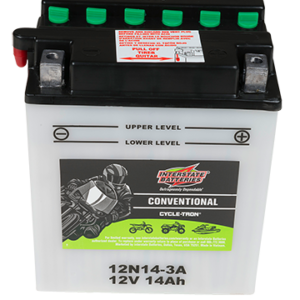 Interstate 12N14-3A 12V Conventional Flooded Powersport Battery – Motorcycle / ATV Battery