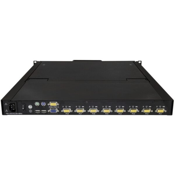 StarTech.com 8 Port Rackmount KVM Console w/ Cables - Integrated KVM Switch w/ 19" LCD - 1U LCD KVM Drawer 50000 MTBF - USB + VGA Support - Image 4