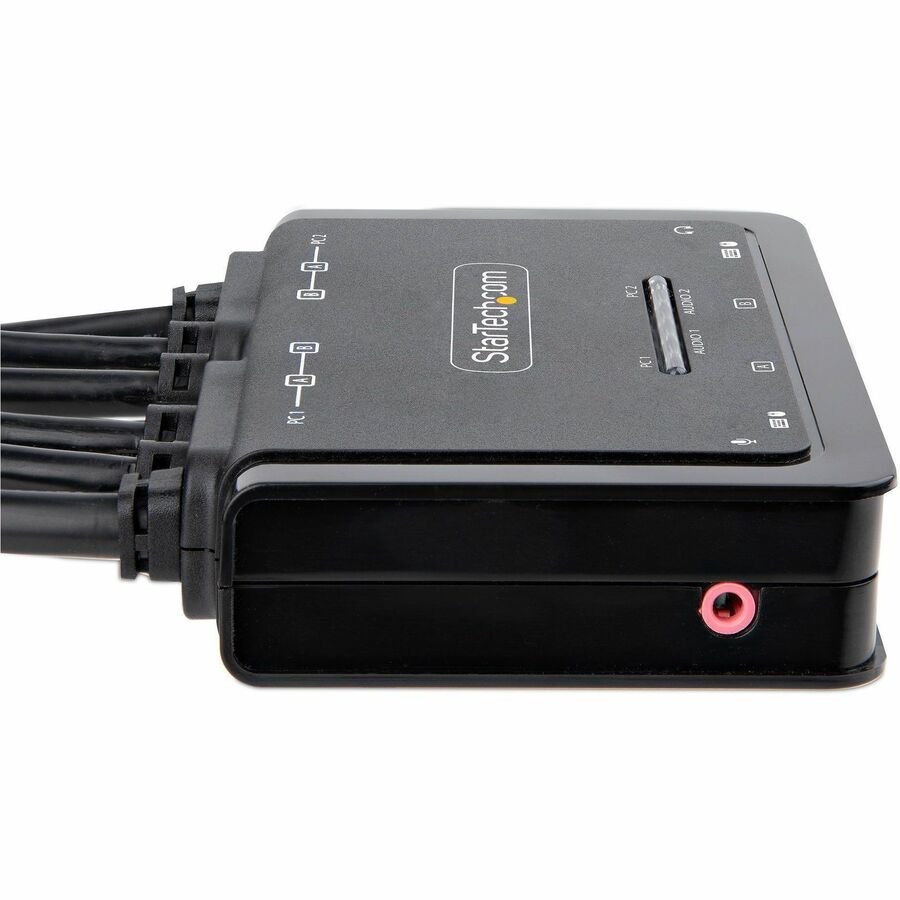 StarTech.com 2-Port Dual-Monitor HDMI Cable KVM Switch, 4K 60Hz, Compact KVM with 5ft/1.5m Integrated Host Cables, Bus Powered 3 StarTech.com 2-Port Dual-Monitor HDMI Cable KVM Switch, 4K 60Hz, Compact KVM with 5ft/1.5m Integrated Host Cables, Bus Powered - Image 3