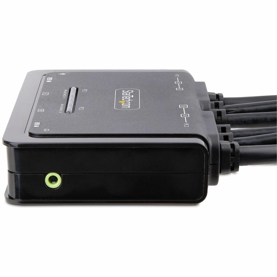StarTech.com 2-Port Dual-Monitor HDMI Cable KVM Switch, 4K 60Hz, Compact KVM with 5ft/1.5m Integrated Host Cables, Bus Powered 4 StarTech.com 2-Port Dual-Monitor HDMI Cable KVM Switch, 4K 60Hz, Compact KVM with 5ft/1.5m Integrated Host Cables, Bus Powered - Image 4