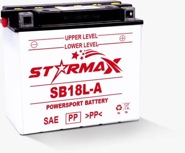 Starmax SB18L-A High Performance, Premium Flooded Motorcycle Battery