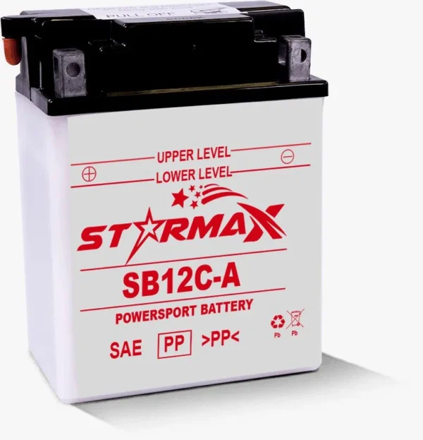 Starmax SB12C-A High Performance, Premium Flooded Motorcycle Battery