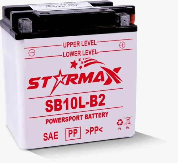 Starmax SB10L-B2 High Performance, Premium Flooded Motorcycle Battery