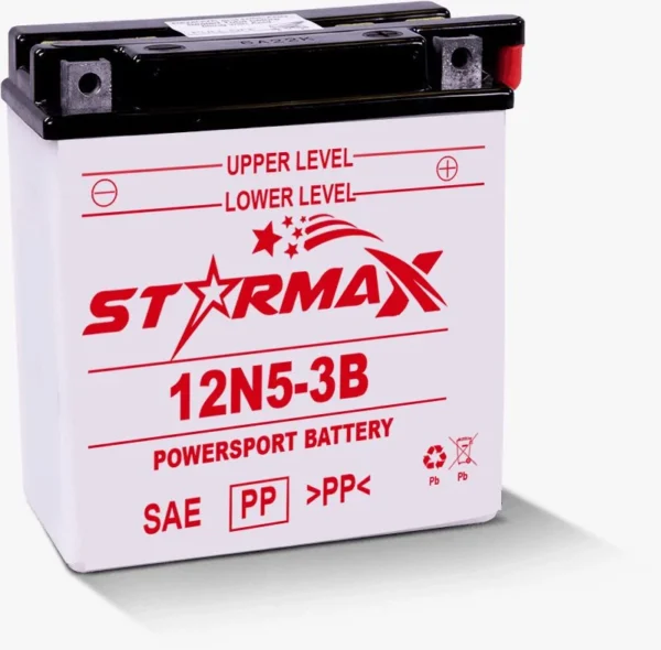 Starmax 12N5-3B Coventional Flooded, Powersport Battery - 12 Volt