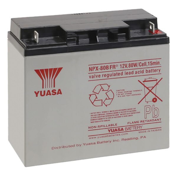 Yuasa NPX-80BFR Battery 12v 80W Valve Regulated Lead Acid