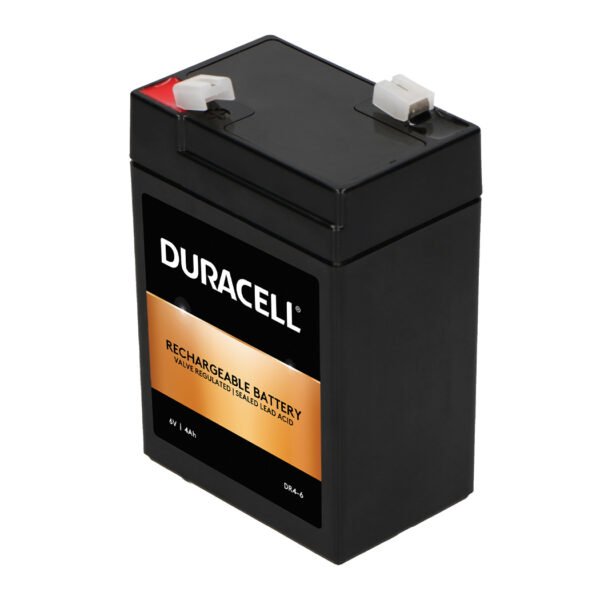 Duracell DUR6V-4 6V 4Ah AGM Sealed Lead Acid (SLA) Battery with F1 Terminal - Image 2