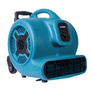 XPOWER 1HP 3600 CFM 3 Speed Air Mover with Telescopic Handle and Wheels (P-830H-Blue)