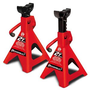 Powerbuilt 640399 2 Ton Ratchet Jack Stand Pair, 4000 Pound 2-Piece Heavy Duty