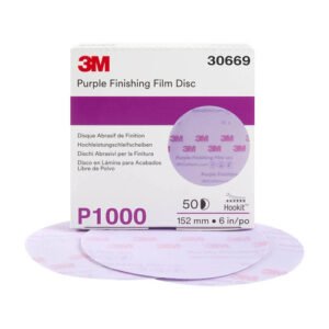 3M 30669 Purple Finishing Film Hookit Disc, 6 in, P1000, 50 discs per box