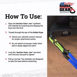 Bubba Rope Off-Road Atv, Utv & Sxs Tow Vehicle Recovery Gear Set (176842GR)