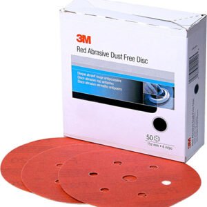 3M 01220 Red Abrasive Hookit Disc, 6", P240 Grit, 50 Per Box
