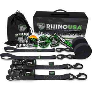 1.6" X 8' Rhino USA Heavy Duty Ratchet Tie-Downs 2-Pack
