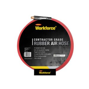 Workforce Rubber Air Hose - Red, Reinforced Synthetic, 300 PSI (HRE1425RD2)