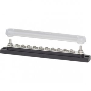 BS2312   Common 150A BusBar with Cover - 2 x 1/4" Studs + 20 x #8-32 Screws